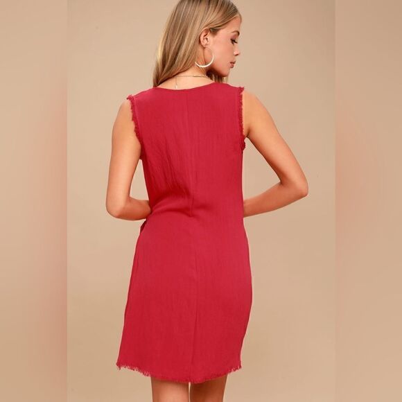 NWT Lulu’s Meridian Red Sleeveless Wrap Dress Sz Small - Picture 4 of 5